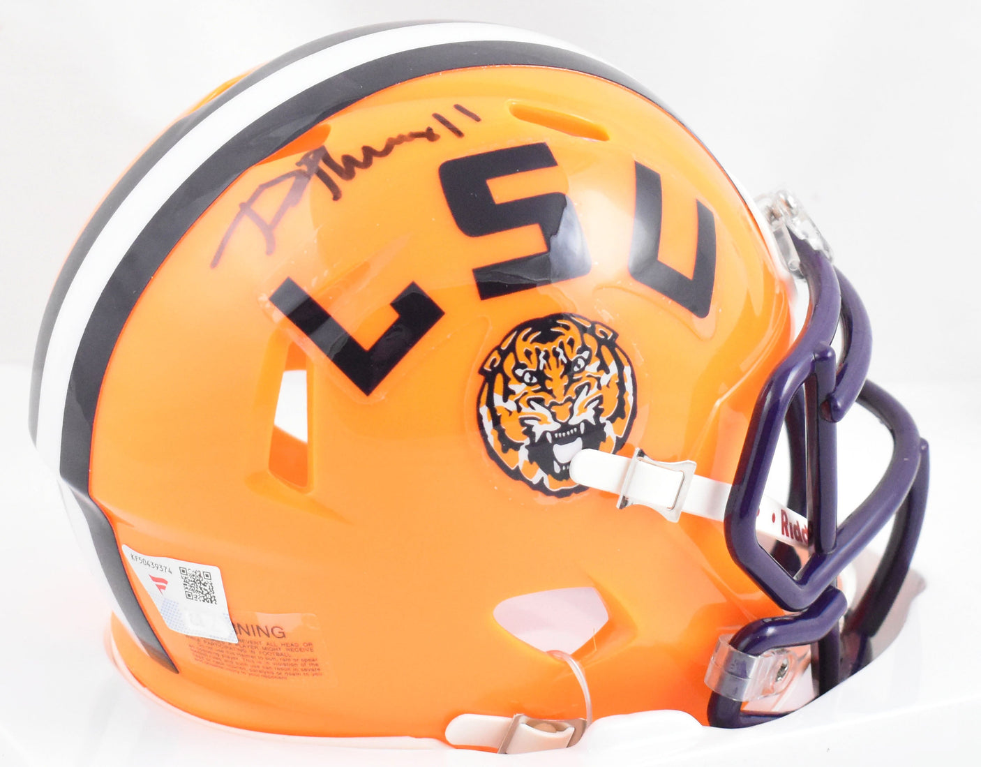 Brian Thomas Jr. Autographed LSU Tigers Speed Mini Helmet - Fanatics *Black