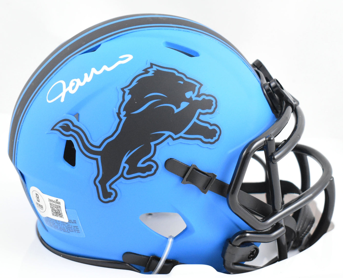Jameson Williams Autographed Detroit Lions Rave Speed Mini Helmet-Beckett W Holo