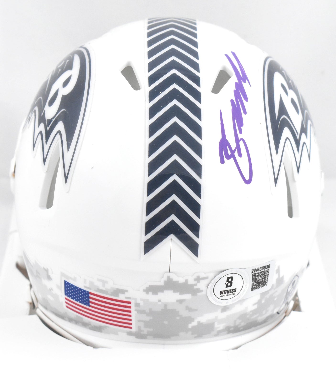 Zay Flowers Autographed Ravens Salute 2024 Speed Mini Helmet - Beckett W Holo