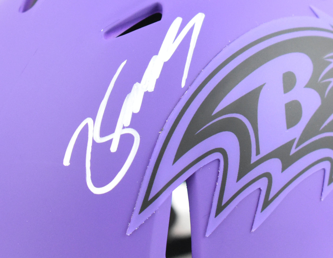 Zay Flowers Autographed Baltimore Ravens Rave Speed Mini Helmet - Beckett W Holo