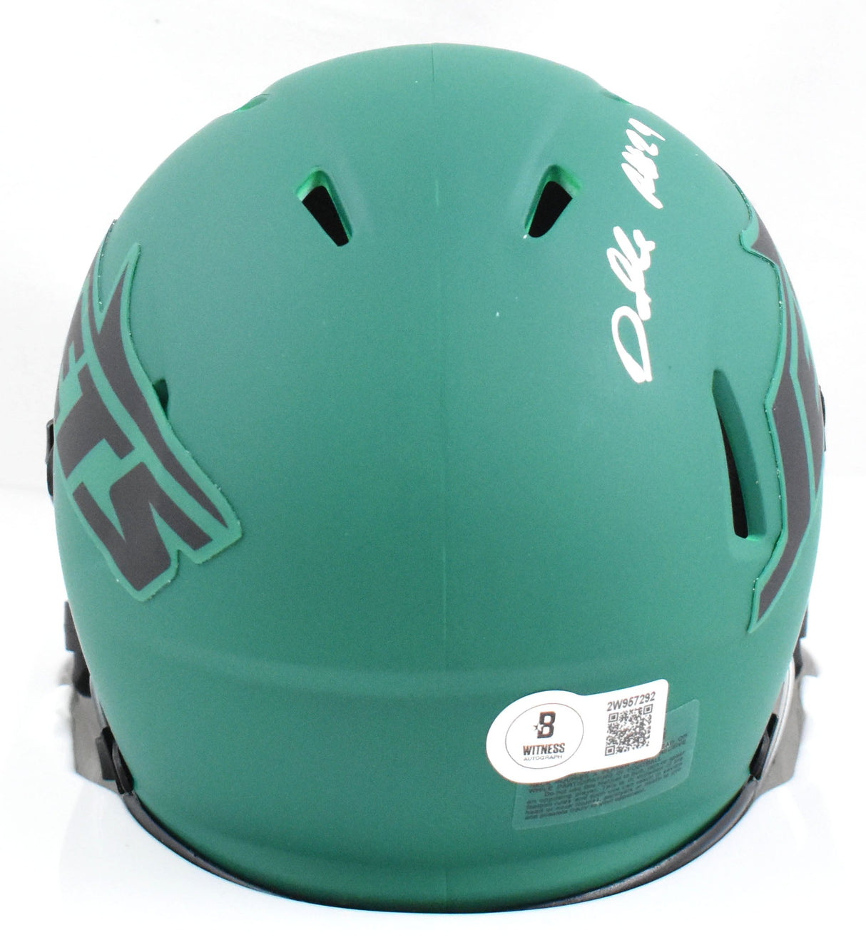 Darrelle Revis Autographed New York Jets Rave Speed Mini Helmet - Beckett W Holo