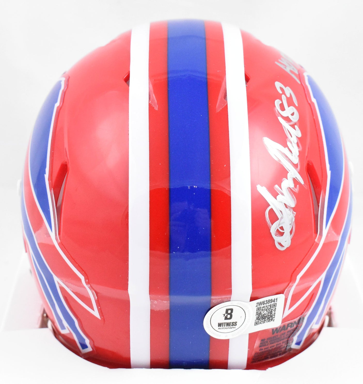 Andre Reed Signed Bills 87-01 Speed Mini Helmet HOF- Beckett W Hologram *Silver