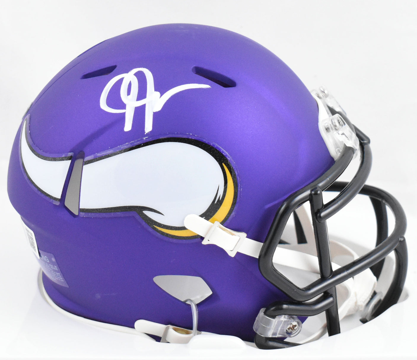 Justin Jefferson Autographed Minnesota Vikings Speed Mini Helmet- Beckett W Holo