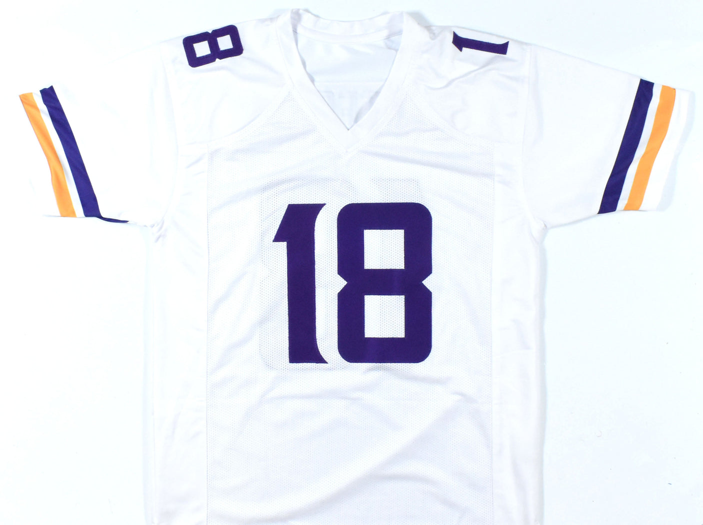 Justin Jefferson Autographed White Pro Style Jersey - Beckett W Hologram *Silver