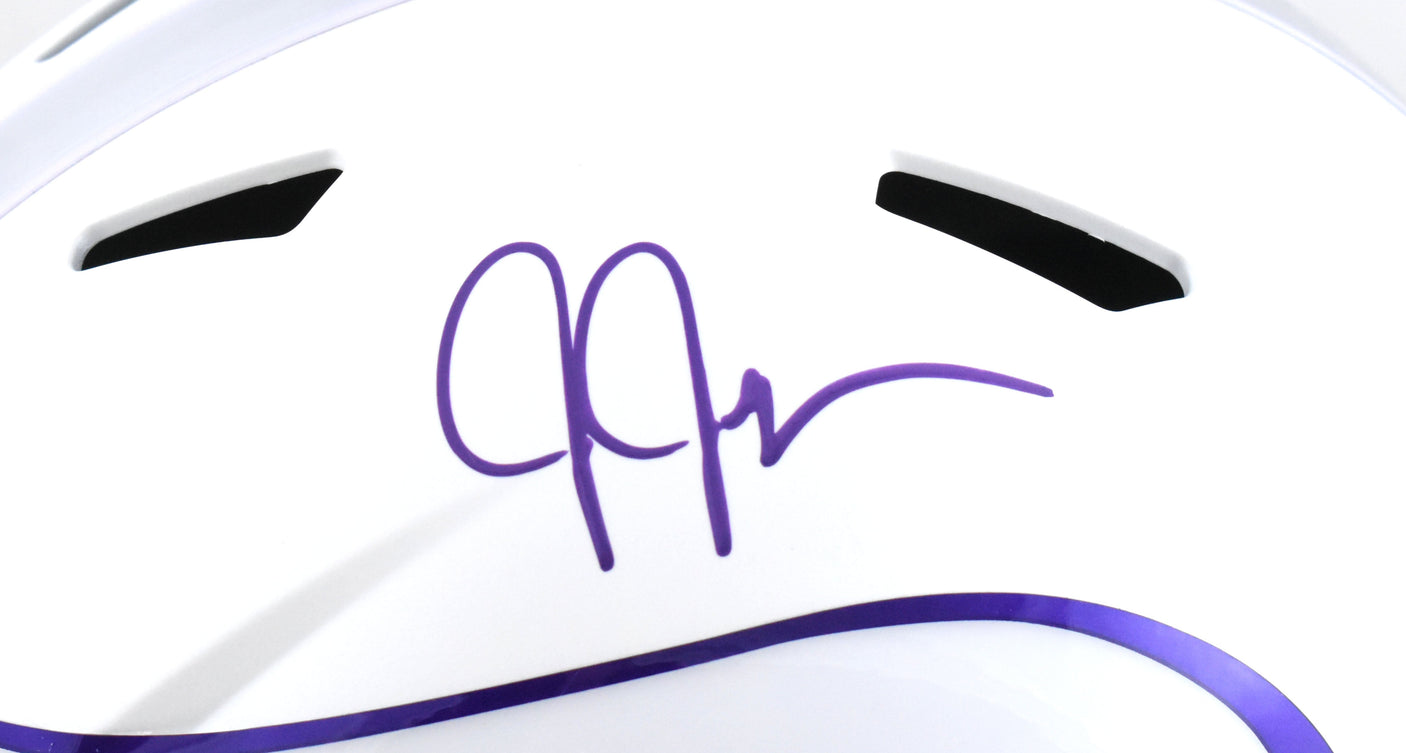 Justin Jefferson Autographed Vikings F/S Alt 2024 Speed Helmet - Beckett W Holo