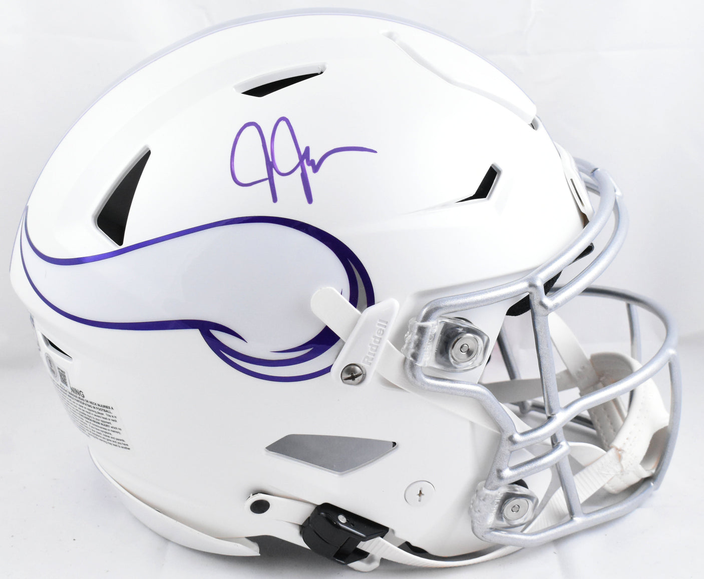 Justin Jefferson Autographed Vikings F/S Alt 2024 SpeedFlex Helmet - Beckett W