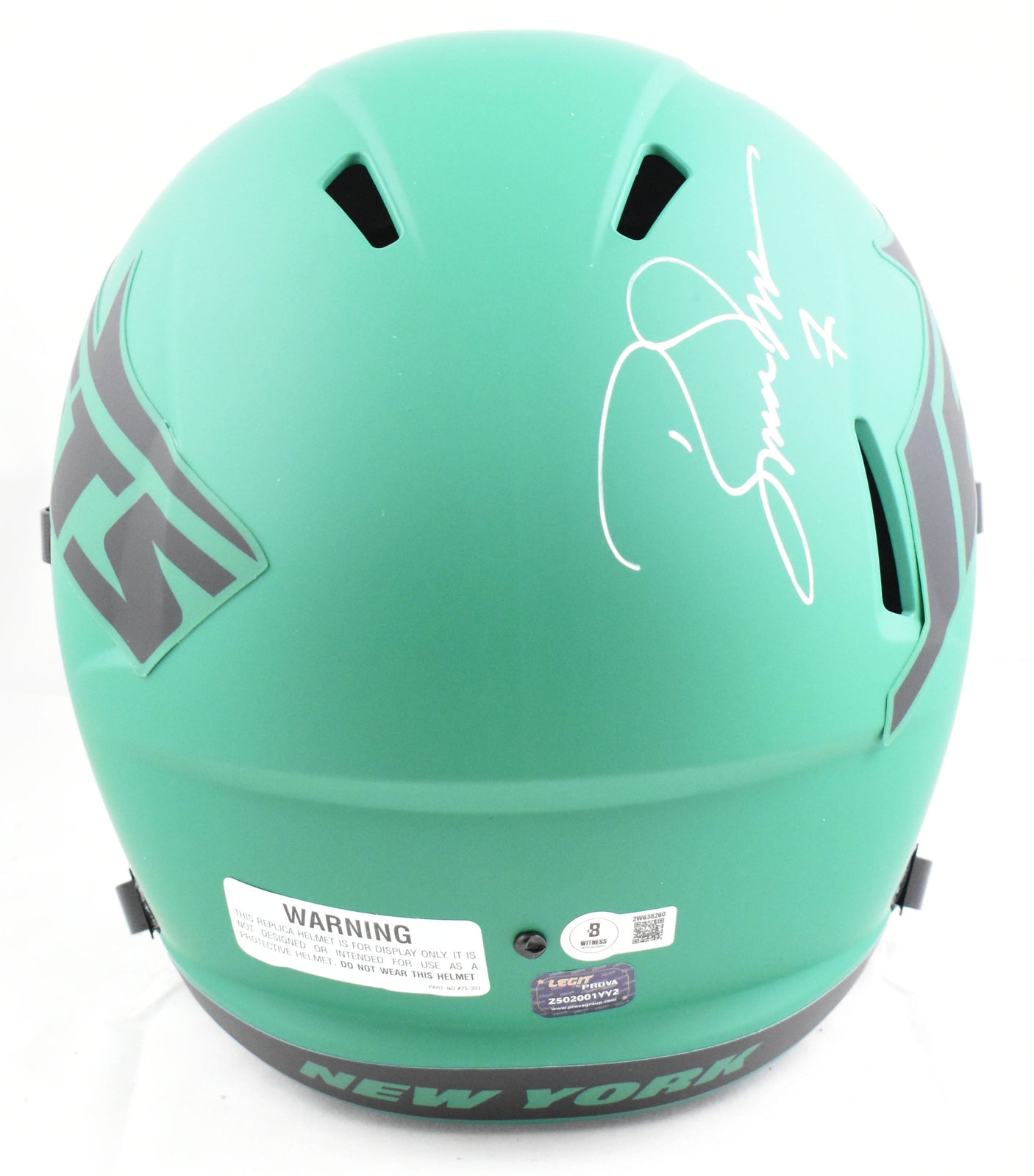 Boomer Esiason Signed New York Jets F/S Rave Speed Helmet - Beckett W Hologram