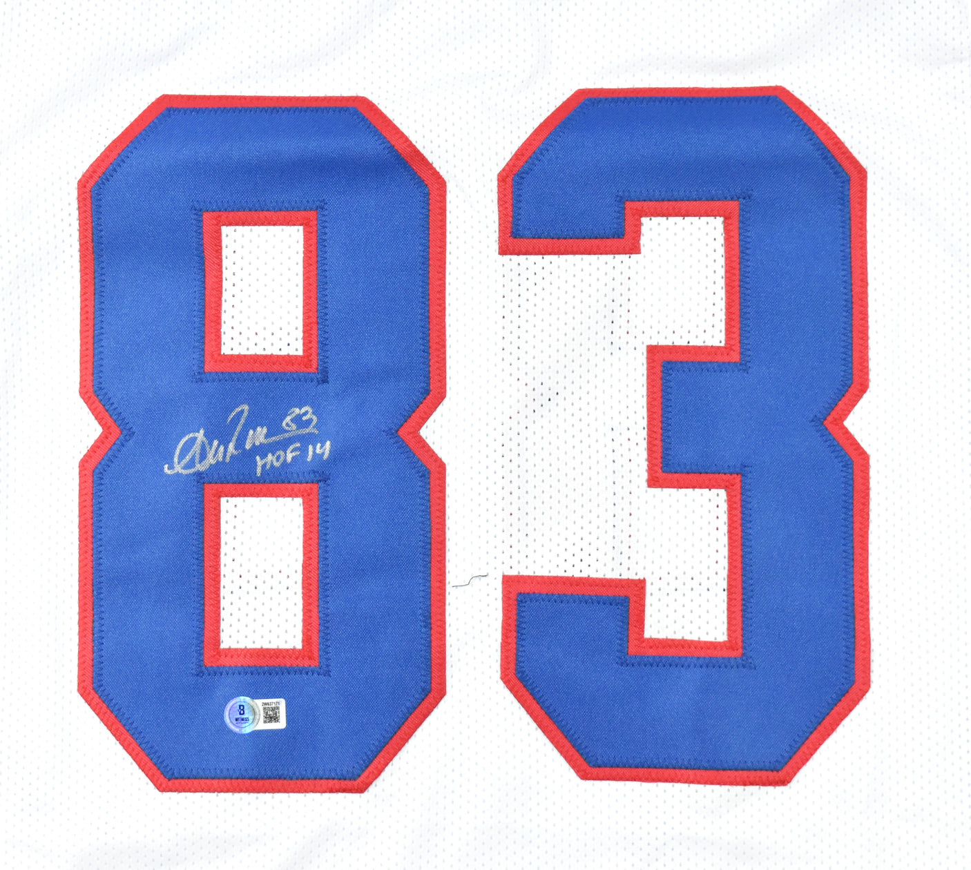 Andre Reed Autographed White Pro Style Jersey w/HOF - Beckett W Hologram *Silver