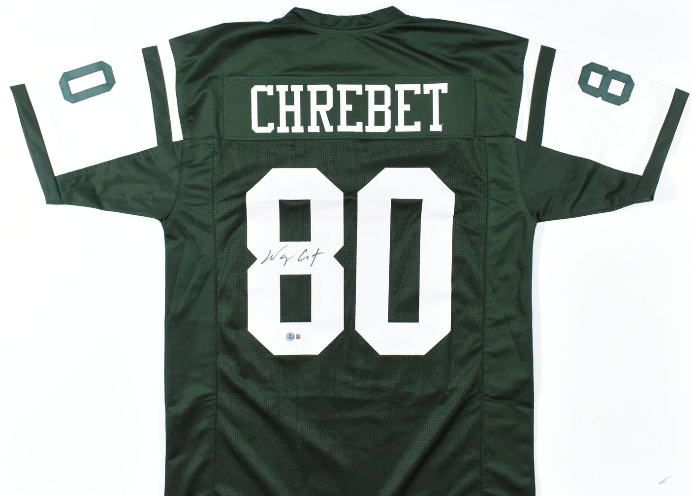 Wayne Chrebet Autographed Green Pro Style Jersey - Beckett W Hologram *Black