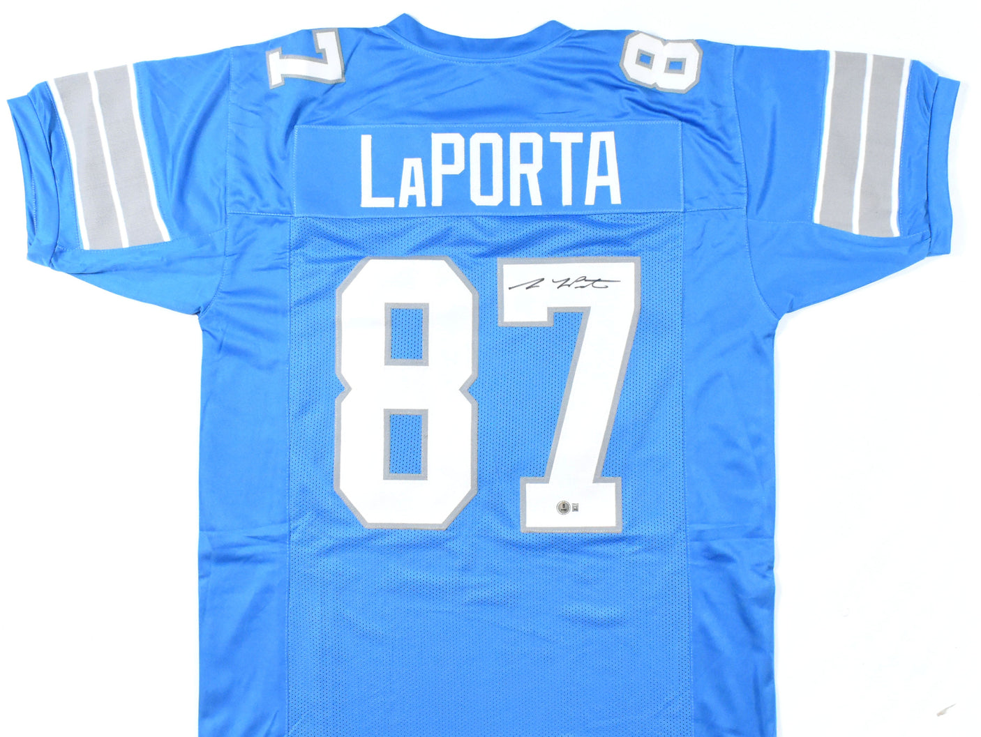 Sam LaPorta Autographed Blue Pro Style Jersey - Beckett W Hologram *Black