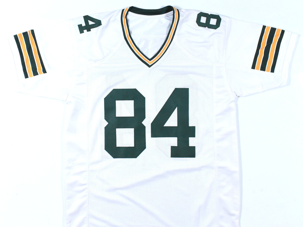 Sterling Sharpe Autographed White Pro Style Jersey - Beckett W Hologram *Silver