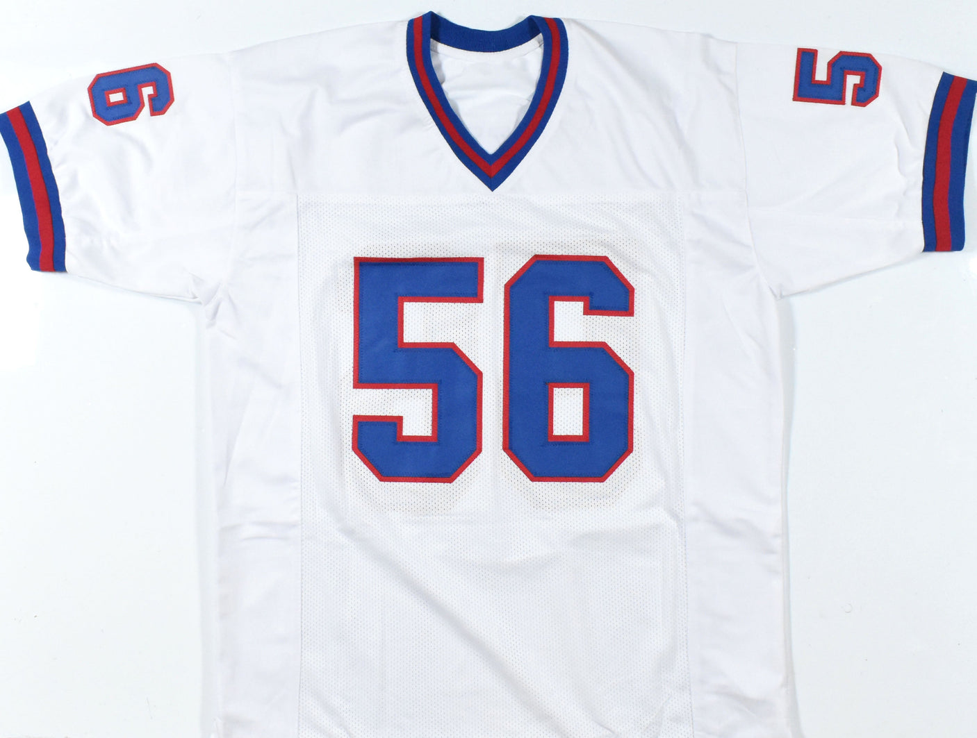 Lawrence Taylor Autographed White Pro Style Jersey - Beckett W Hologram *Silver