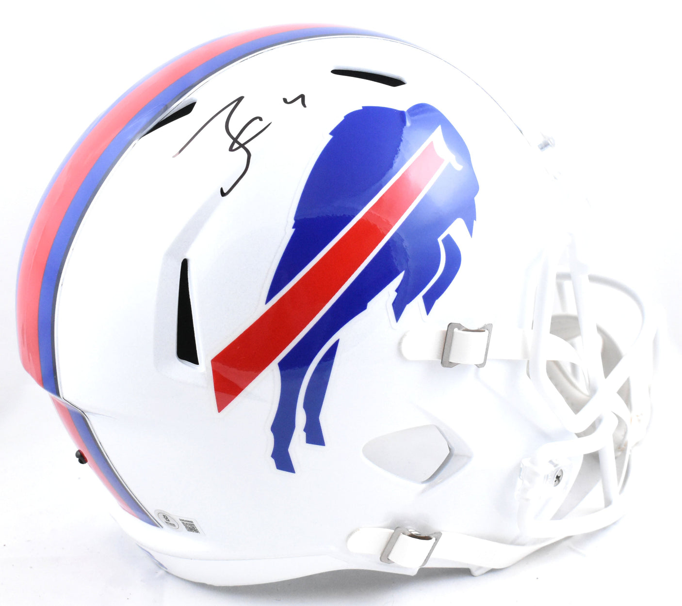 James Cook Autographed Buffalo Bills F/S Speed Helmet- Beckett W Hologram *Black
