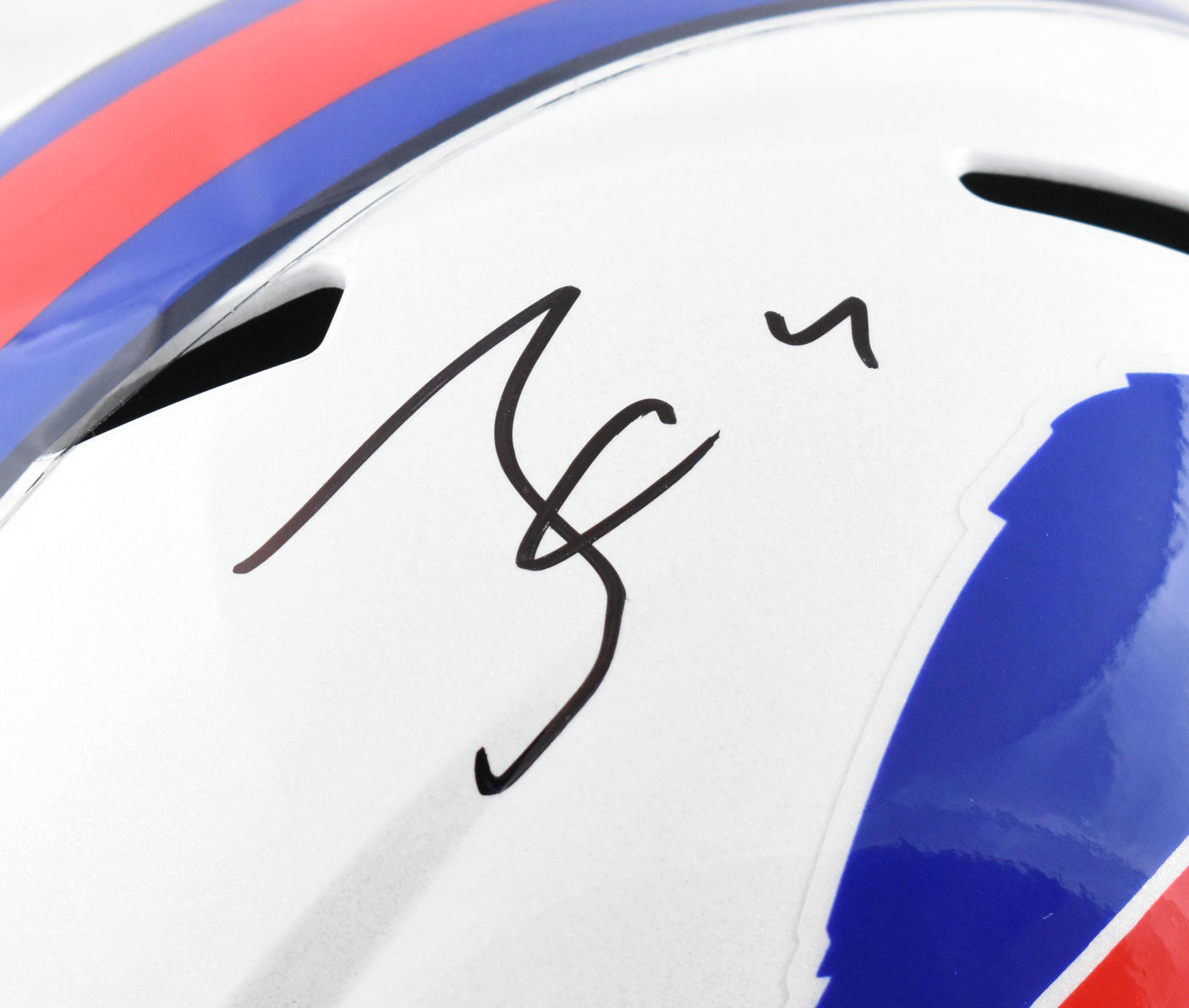 James Cook Autographed Buffalo Bills F/S Speed Helmet- Beckett W Hologram *Black