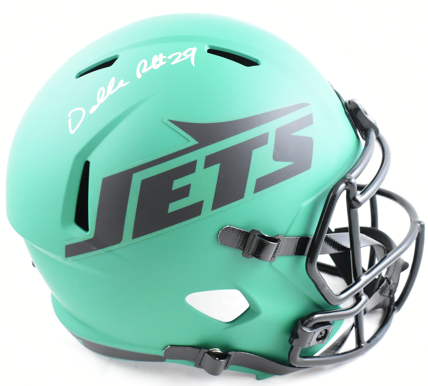 Darrelle Revis Autographed New York Jets F/S Rave Speed Helmet - Beckett W Holo