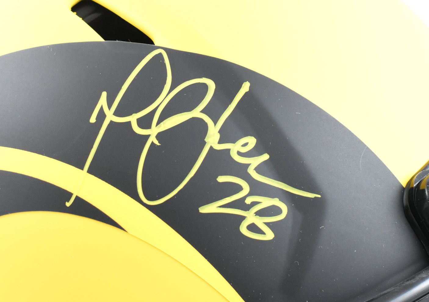 Marshall Faulk Autographed Rams F/S Rave Speed Authentic Helmet - Beckett W Holo