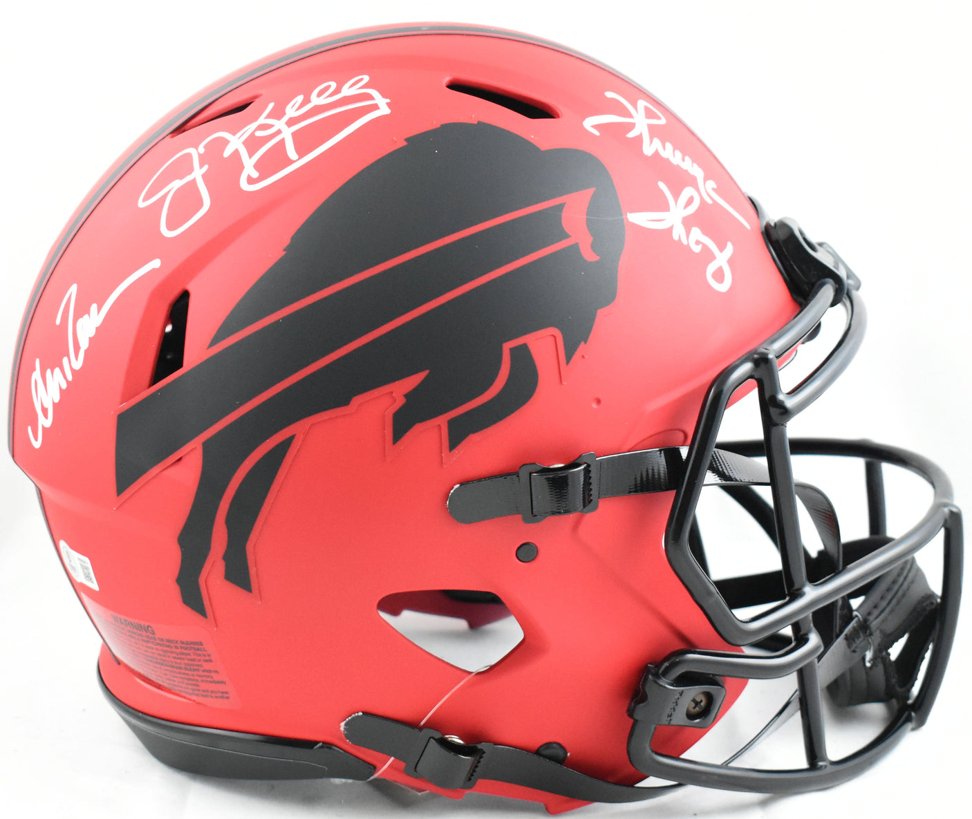 Thomas/Kelly/Reed Signed Bills F/S Rave Speed Authentic Helmet- Beckett W Holo