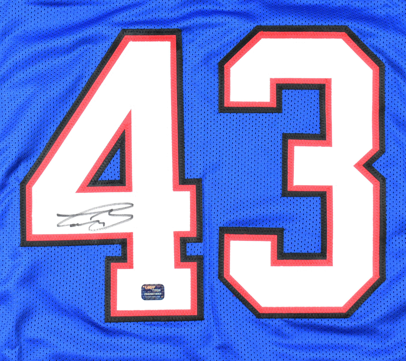 Terrel Bernard Autographed Blue Pro Style Jersey - Prova *Black