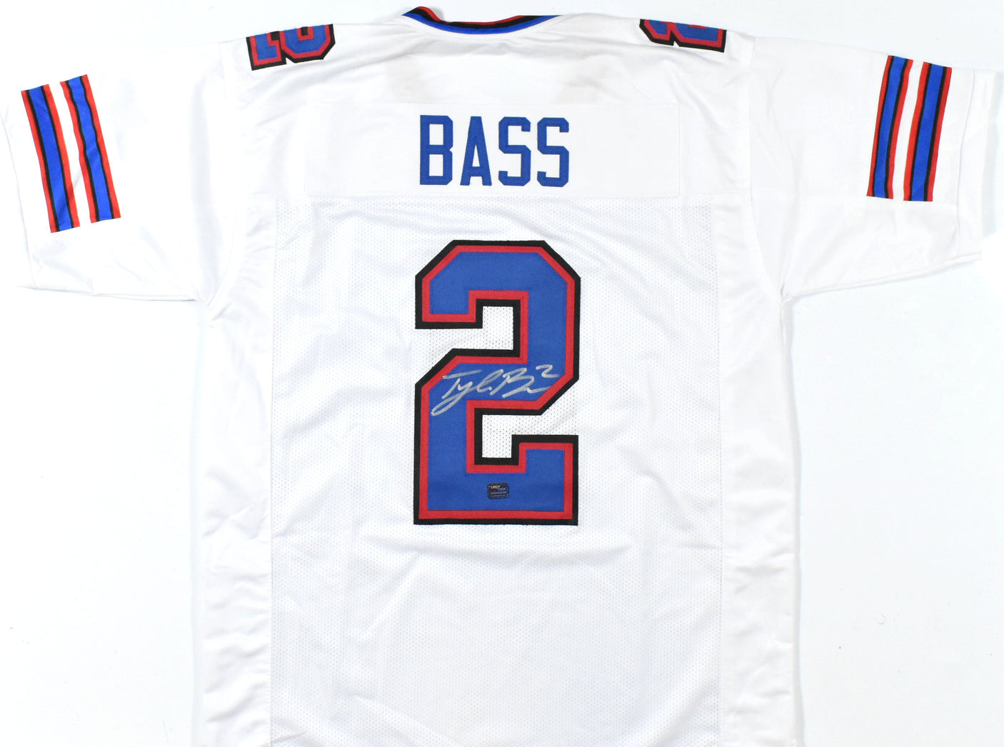 Tyler Bass Autographed White Pro Style Jersey - Prova *Silver