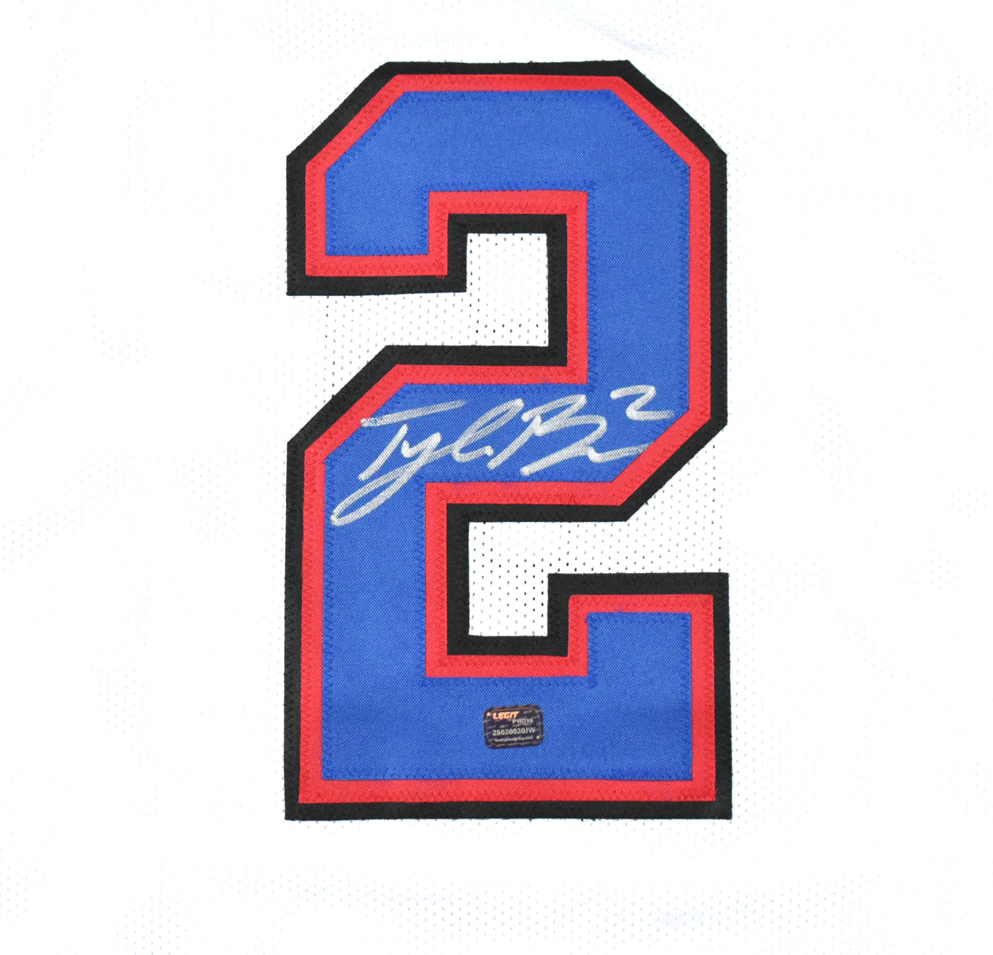 Tyler Bass Autographed White Pro Style Jersey - Prova *Silver