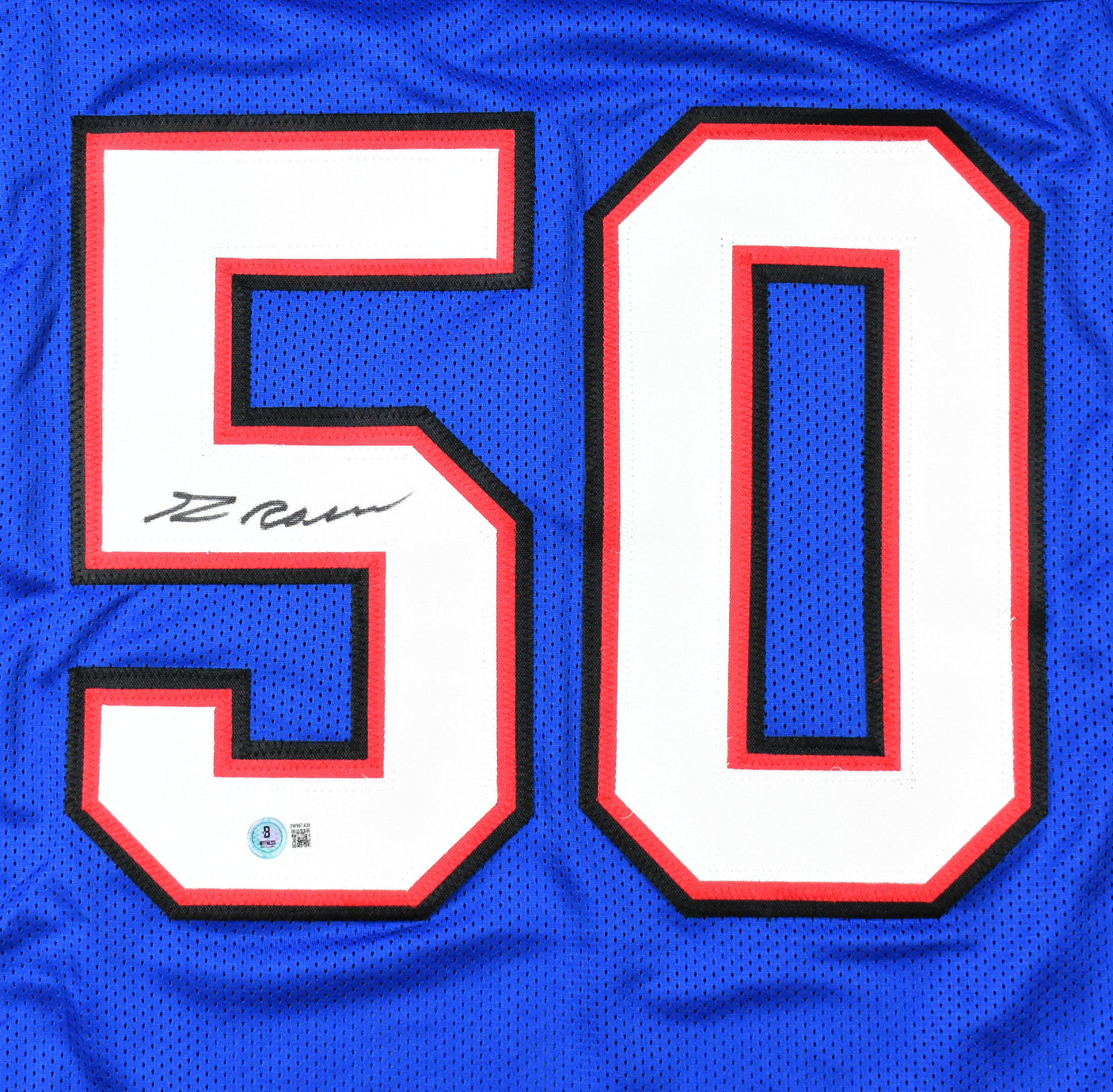 Greg Rousseau Autographed Blue Pro Style Jersey - Beckett W Hologram *Black