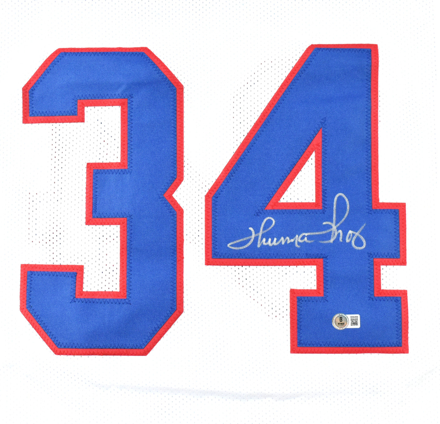 Thurman Thomas Autographed White Pro Style Jersey - Beckett W Hologram *Silver