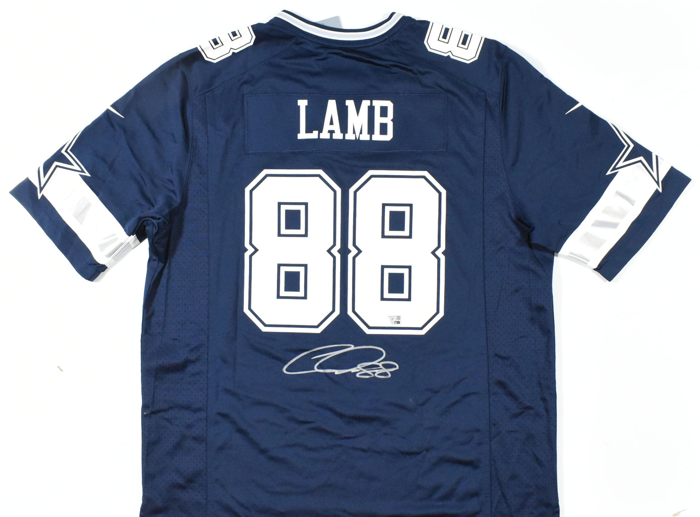 CeeDee Lamb Autographed Dallas Cowboys Blue Nike Game Jersey - Fanatics *Silver