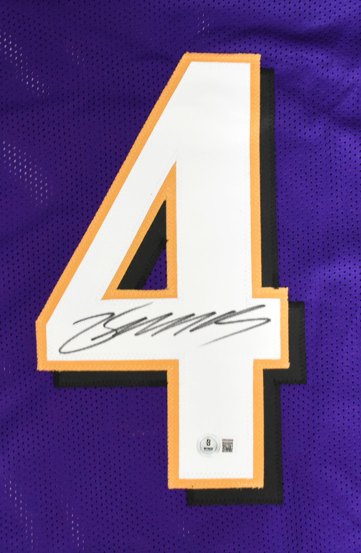 Zay Flowers Autographed Purple Pro Style Jersey - Beckett W Hologram *Black