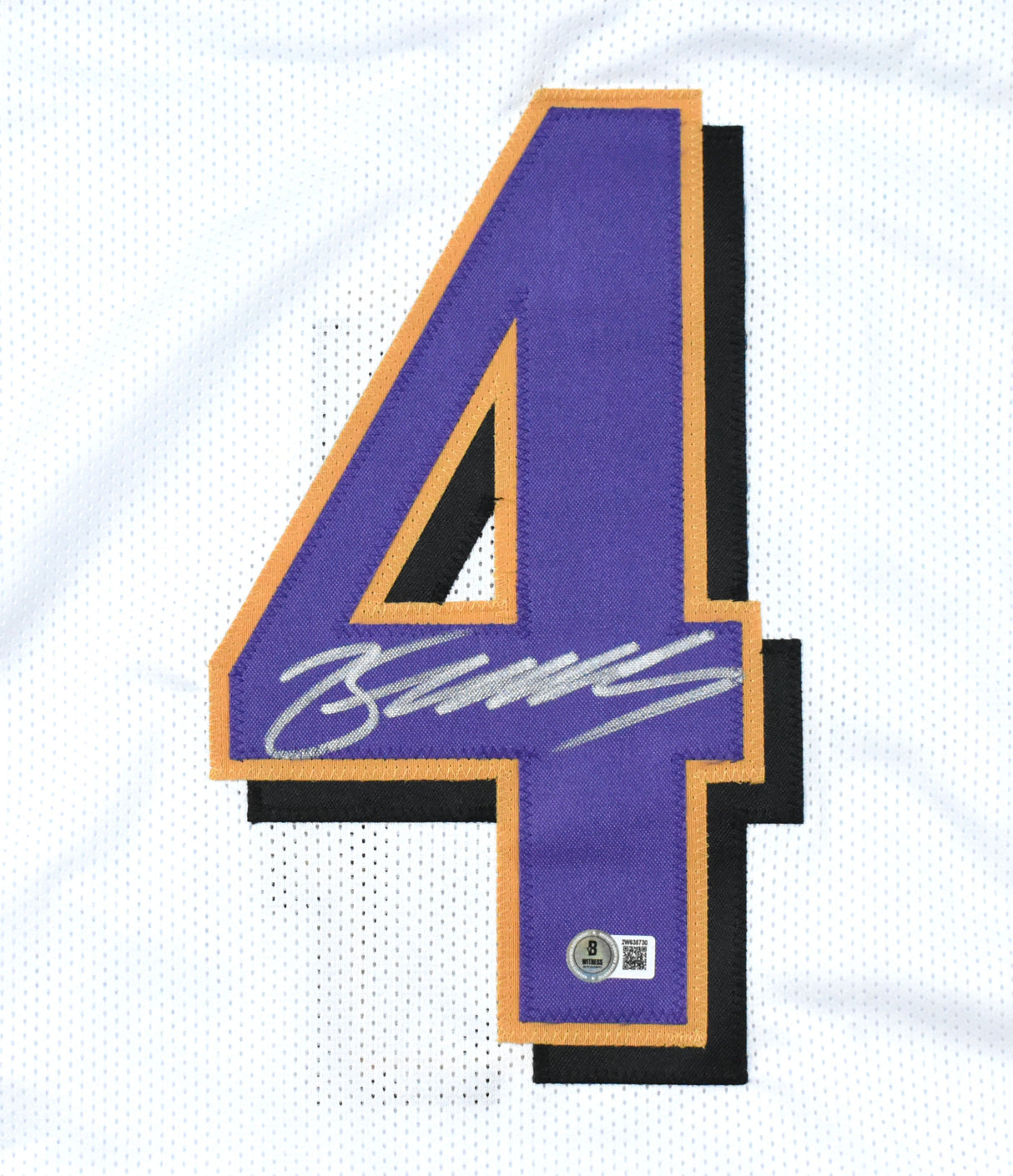 Zay Flowers Autographed White Pro Style Jersey - Beckett W Hologram *Silver