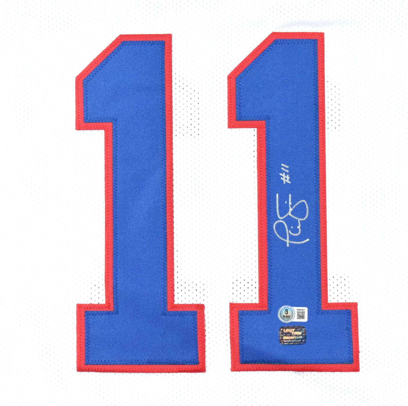 Phil Simms Autographed White Pro Style Jersey - Beckett W Hologram *Silver