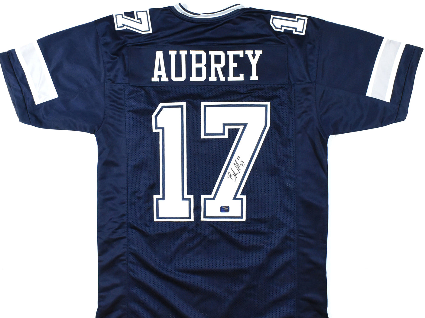 Brandon Aubrey Autographed Blue Pro Style Jersey - Prova *Black