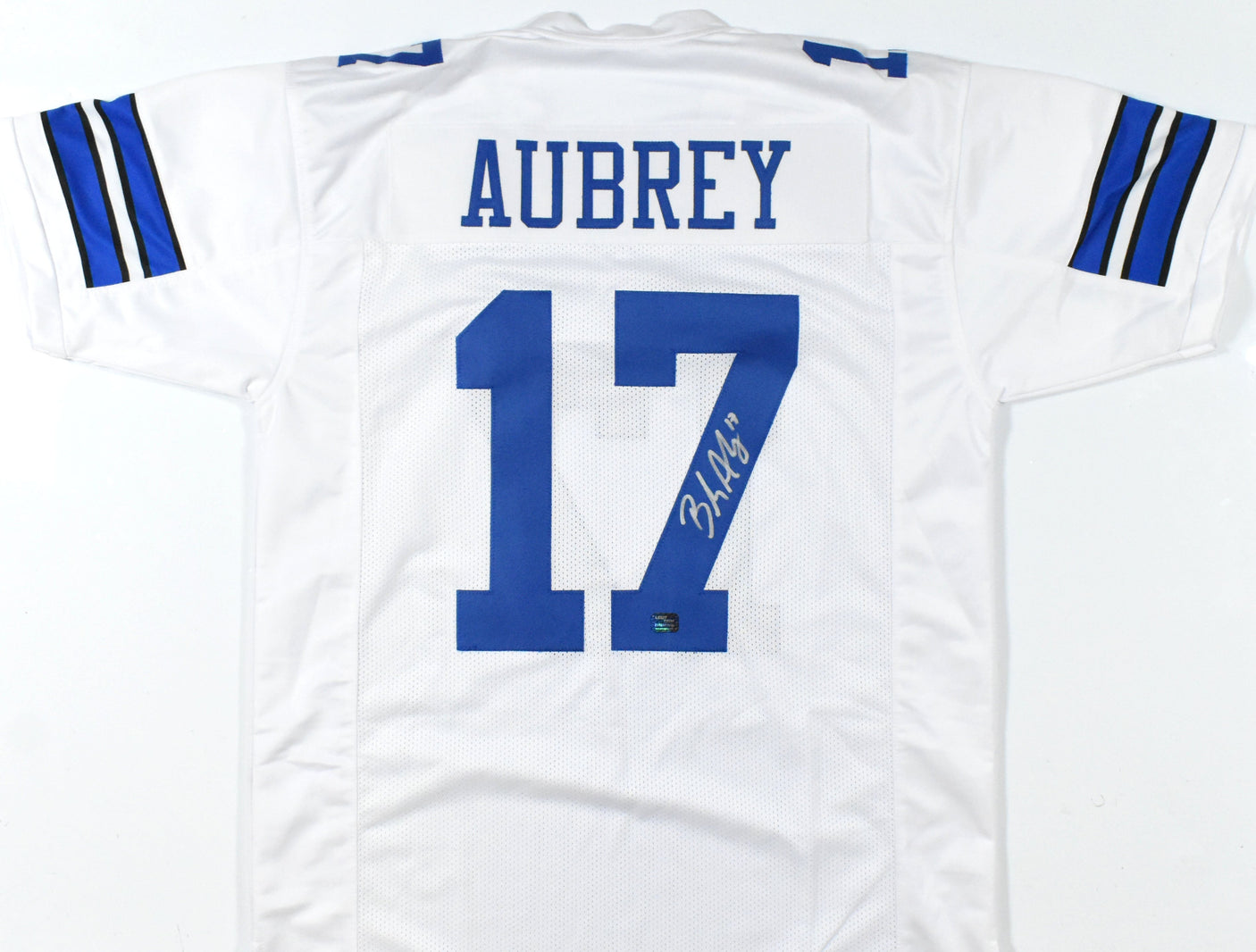 Brandon Aubrey Autographed White Pro Style Jersey - Prova *Silver