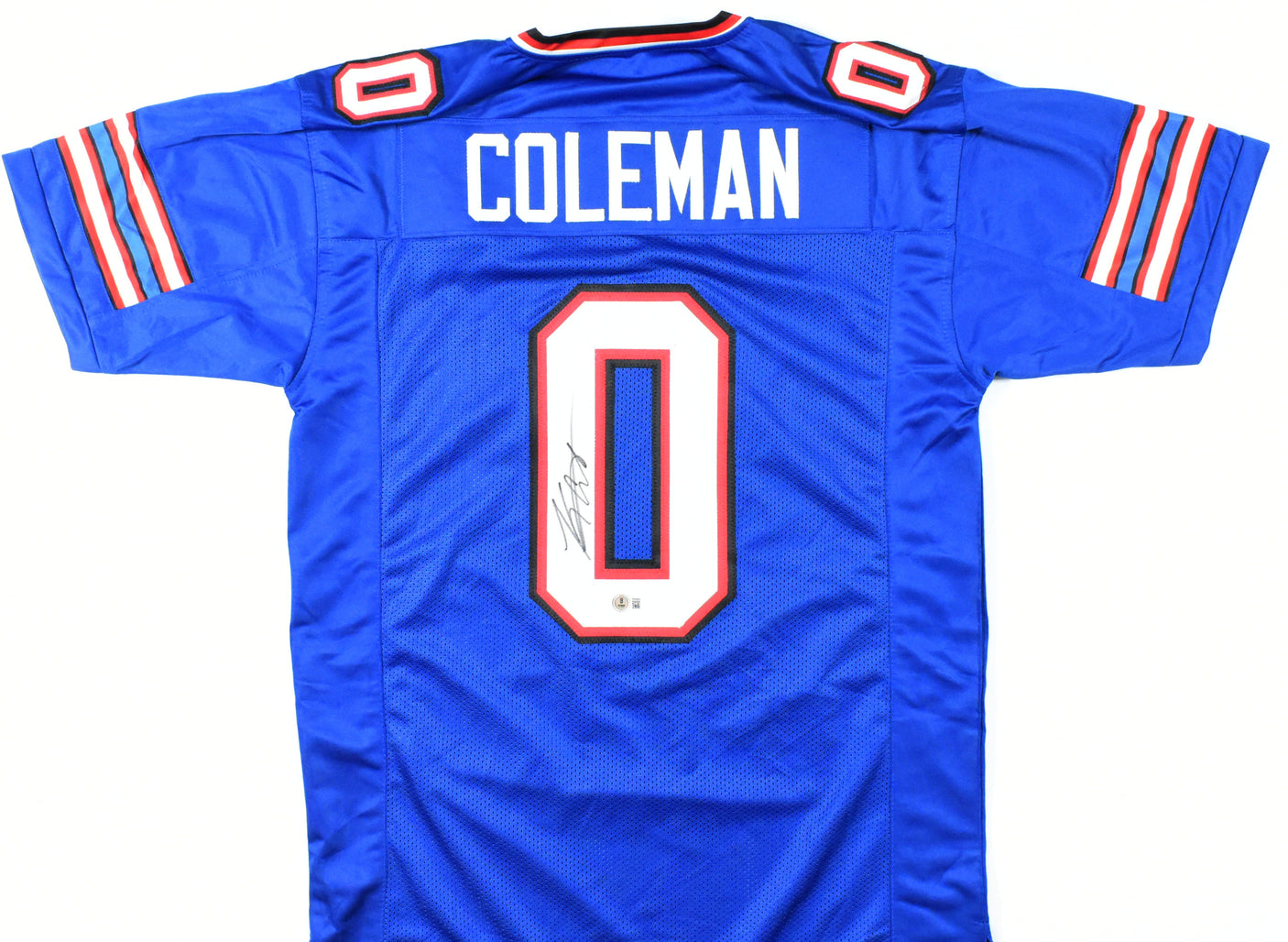 Keon Coleman Autographed Blue Pro Style Jersey - Beckett W Hologram *Black