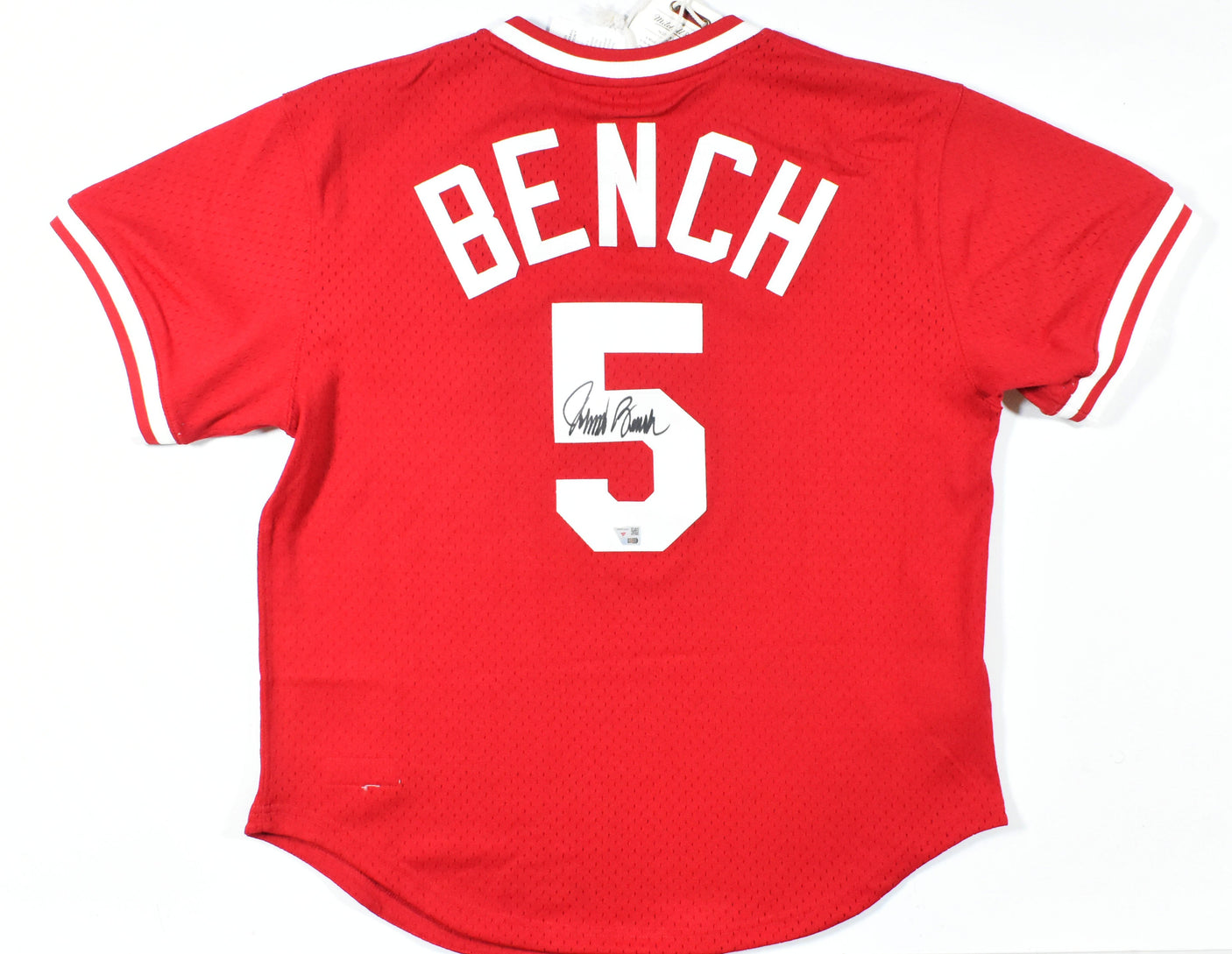 Johnny Bench Autographed Cincinnati Reds Mitchell & Ness Jersey - Fanatics