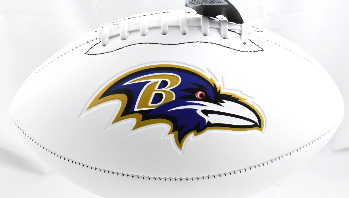 Zay Flowers Autographed Baltimore Ravens Logo Football - Beckett W Hologram