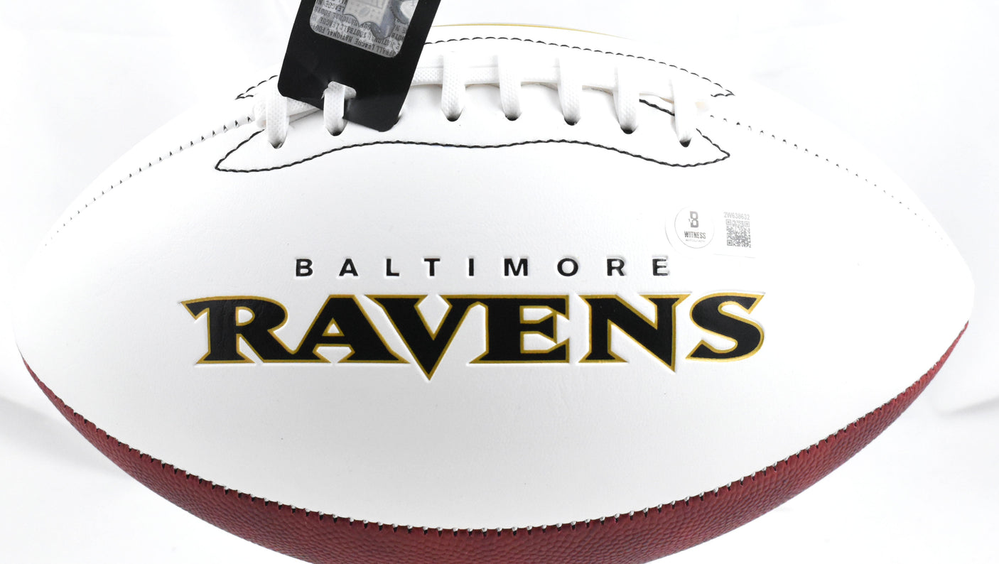 Zay Flowers Autographed Baltimore Ravens Logo Football - Beckett W Hologram