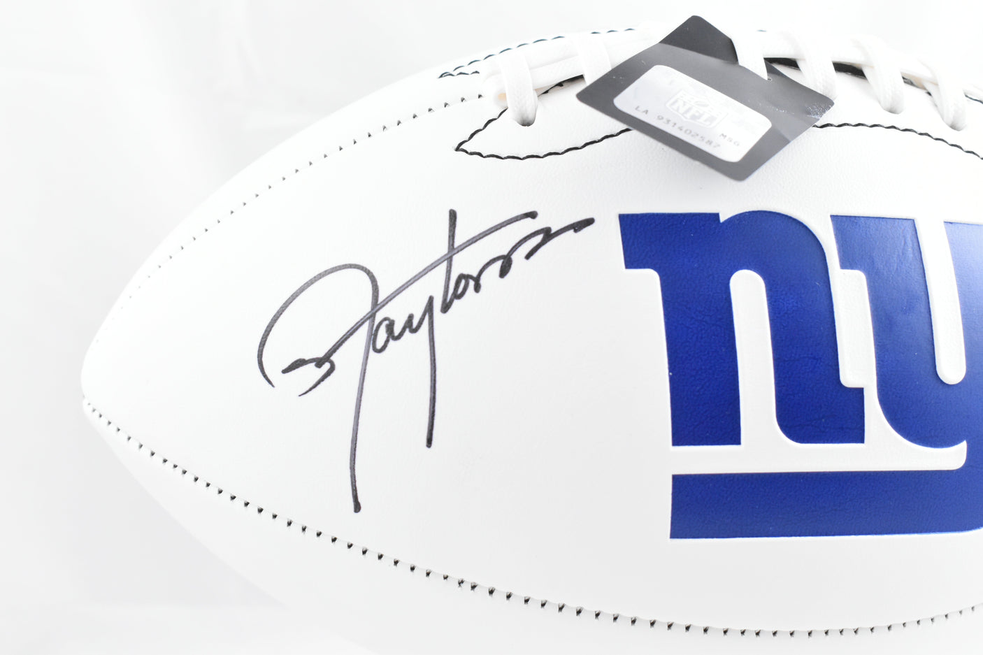 Taylor/Simms/Carson Autographed New York Giants Logo Football - Beckett W Holo