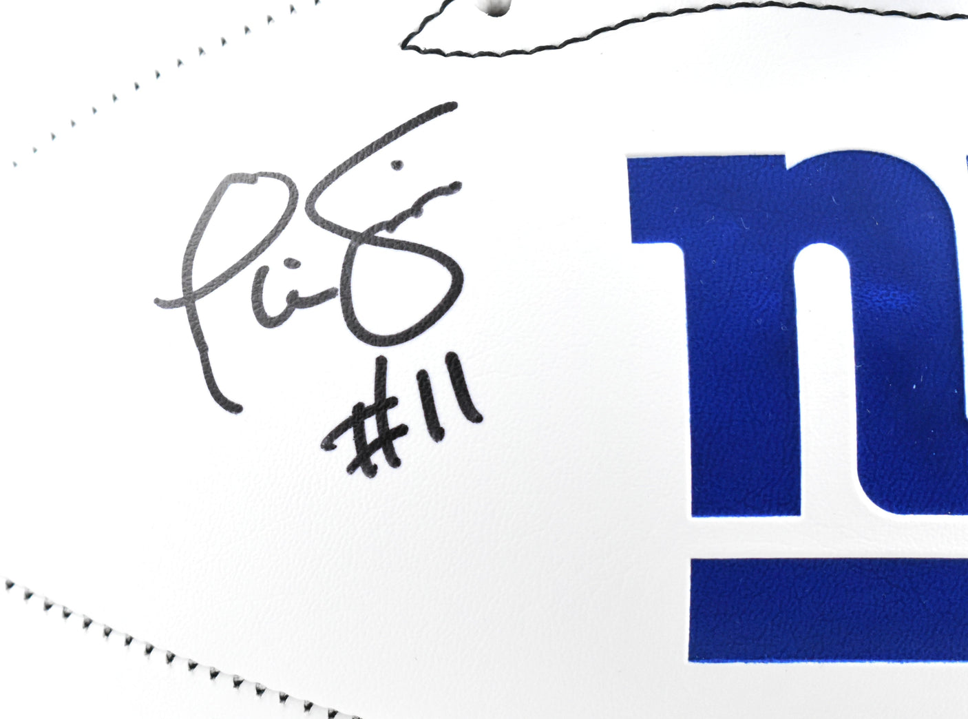 Phil Simms Autographed New York Giants Logo Football - Beckett W Hologram *Black