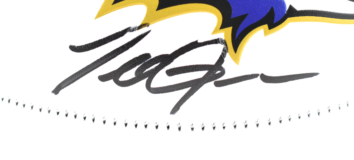 Suggs/Lewis/Reed Autographed Ravens Logo Football - Beckett W Hologram *Black