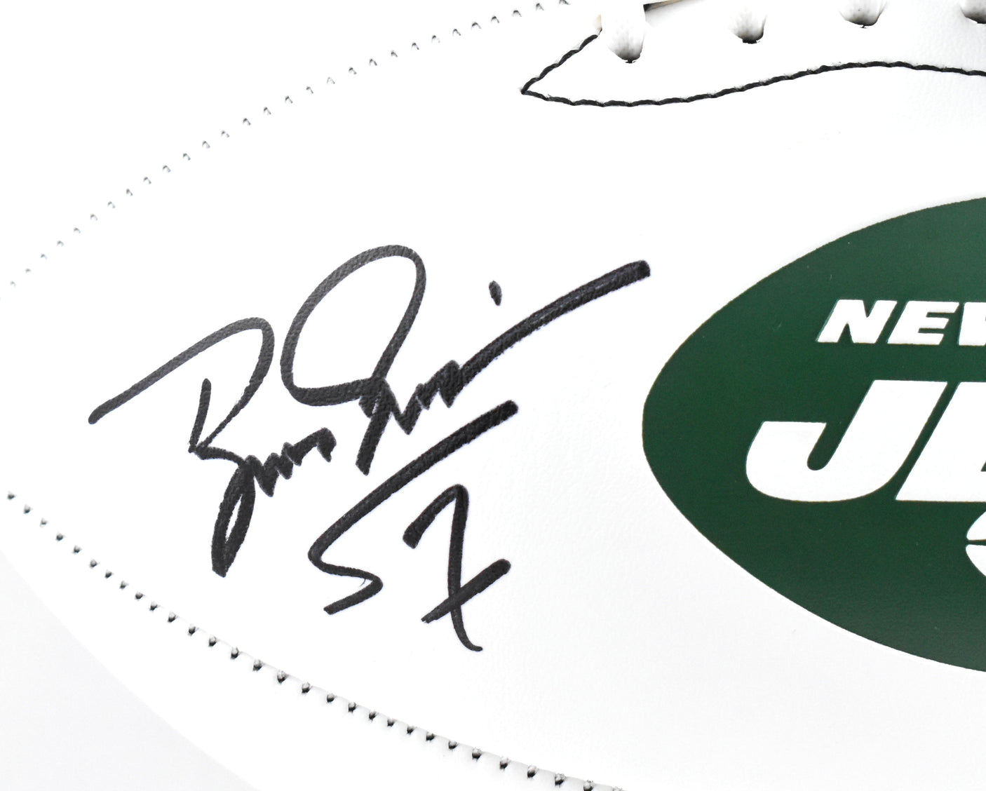 Boomer Esiason Autographed New York Jets Logo Football - Beckett W Hologram