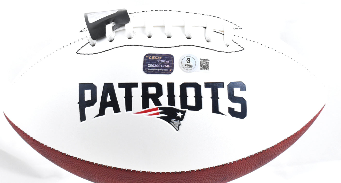 Christian Gonzalez Autographed New England Patriots Logo Football-Beckett W Holo