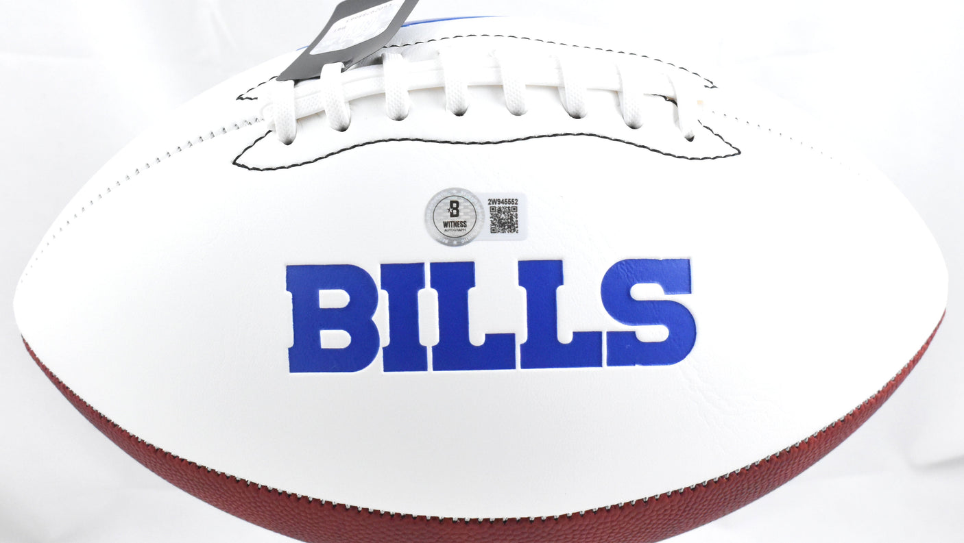 Keon Coleman Autographed Buffalo Bills Logo Football - Beckett W Hologram *Black