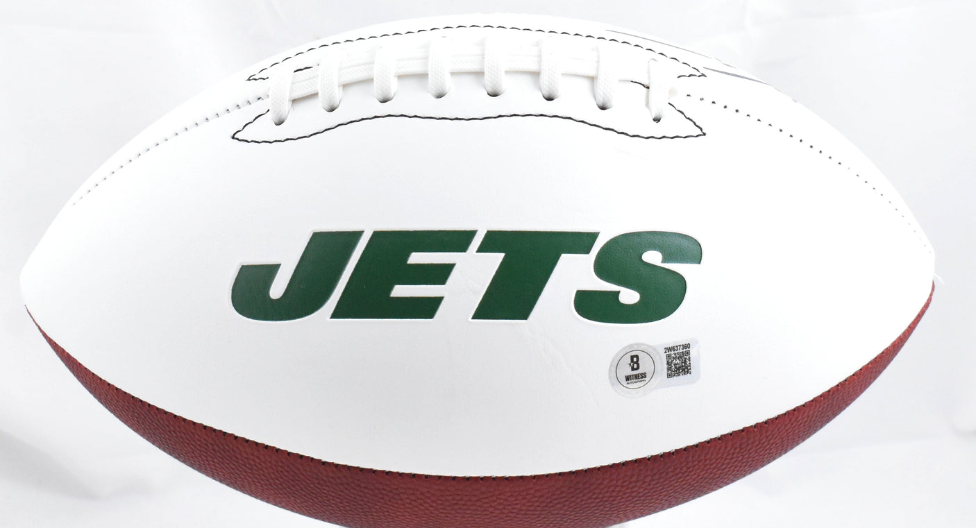 Wayne Chrebet Autographed New York Jets Logo Football- Beckett W Hologram *Black