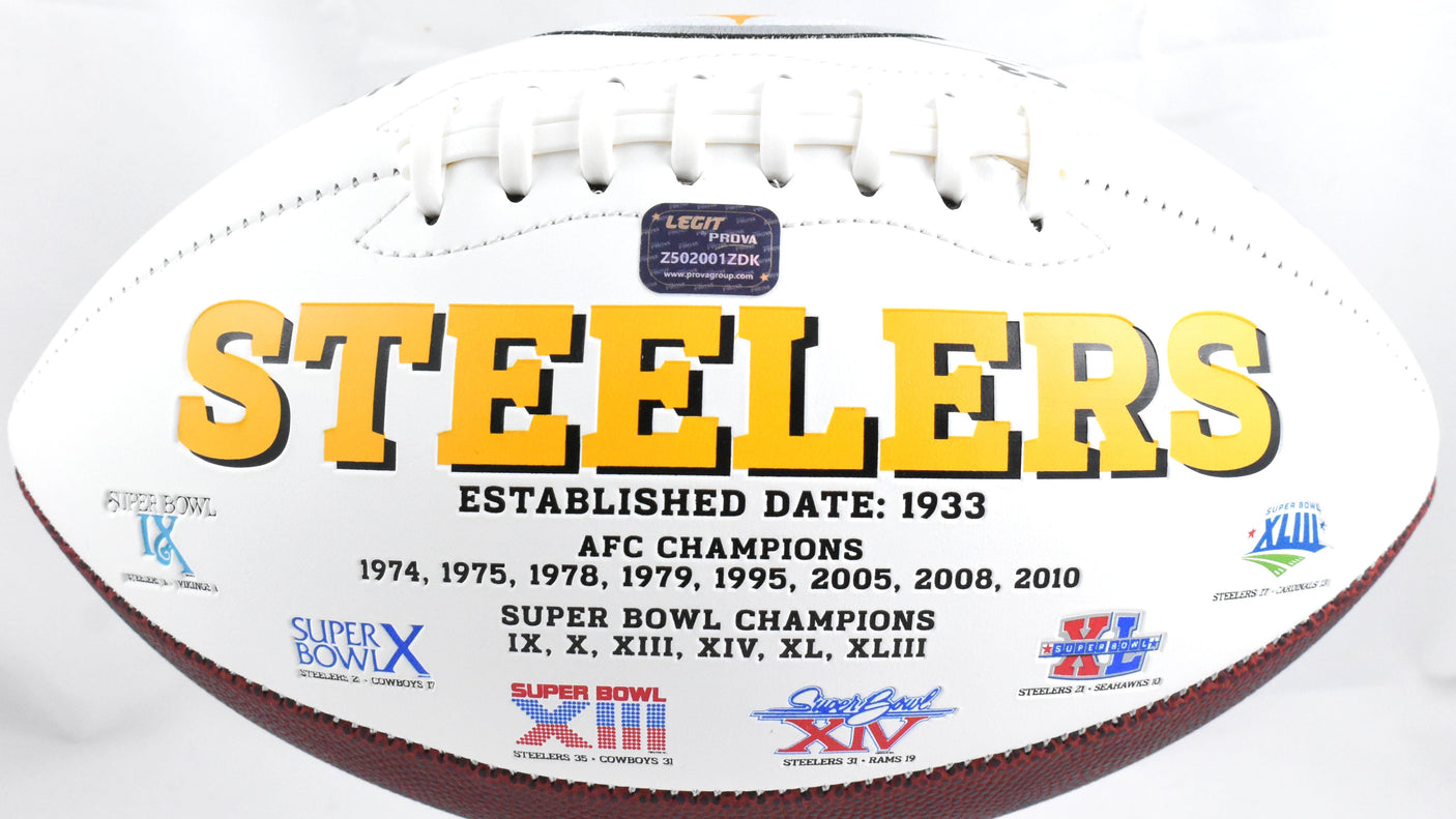 Dermontti Dawson Autographed Pittsburgh Steelers Logo Football HOF - Prova