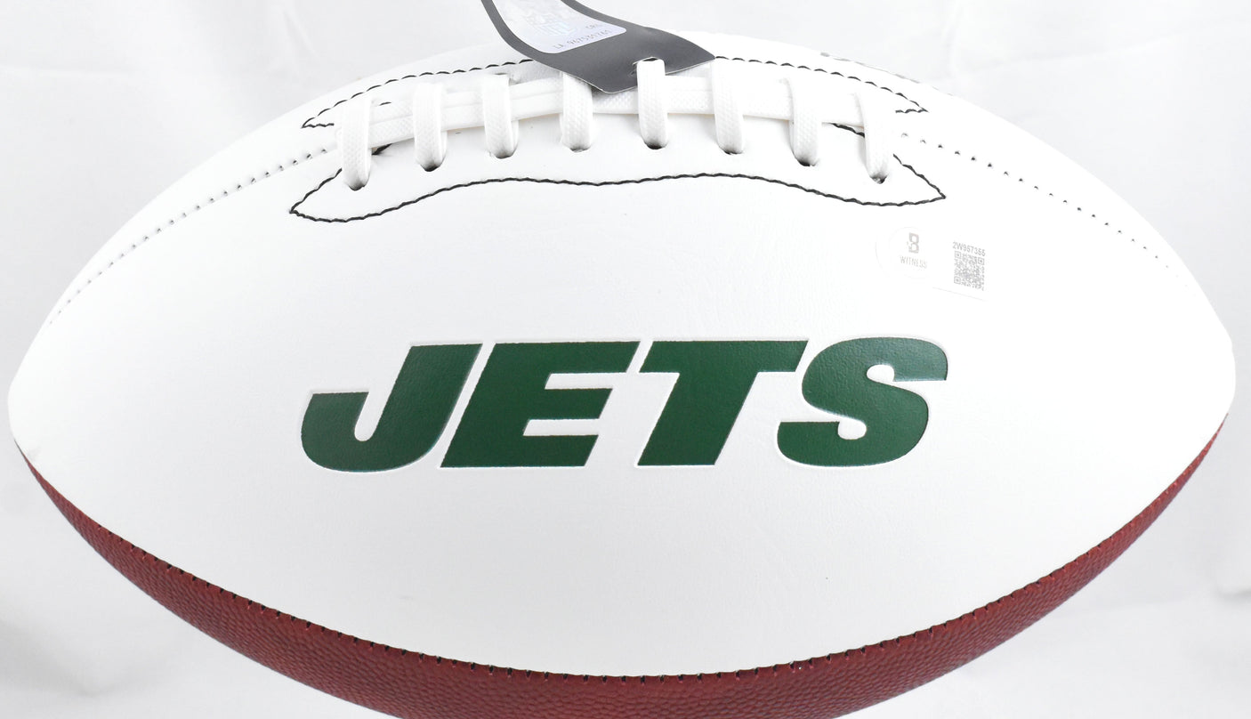Darrelle Revis Autographed New York Jets Logo Football - Beckett W Hologram