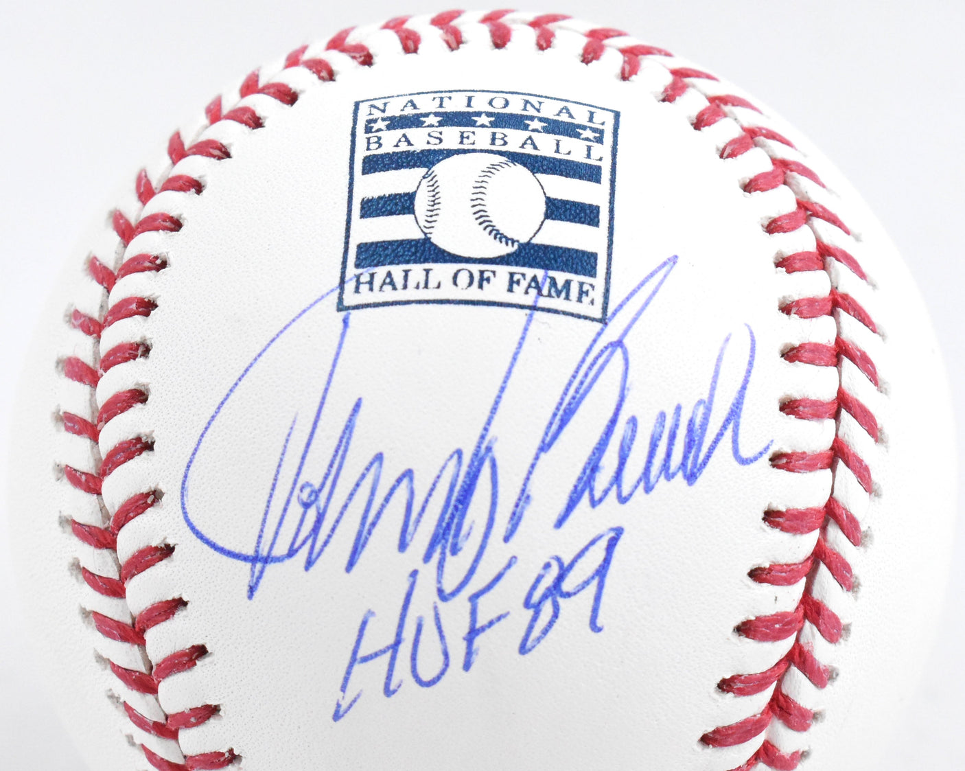 Johnny Bench Autographed Rawlings HOF OML Baseball w/HOF - Fanatics *Blue