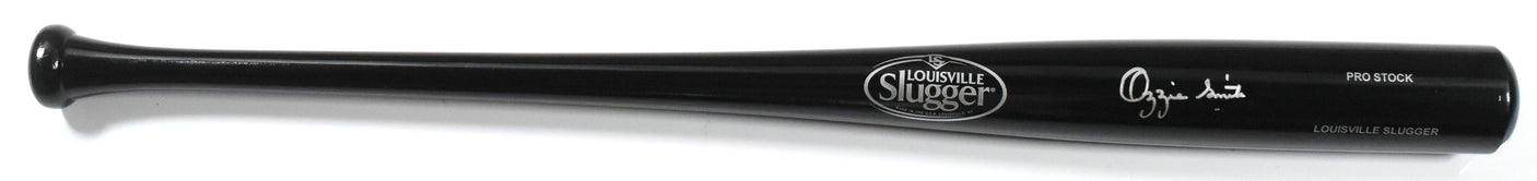 Ozzie Smith Autographed Black Louisville Slugger Pro Baseball Bat - Fanatics