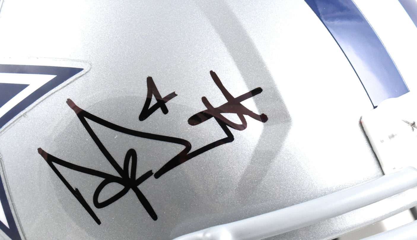 Dak Prescott Autographed Dallas Cowboys F/S Speed Helmet - Beckett W Hologram