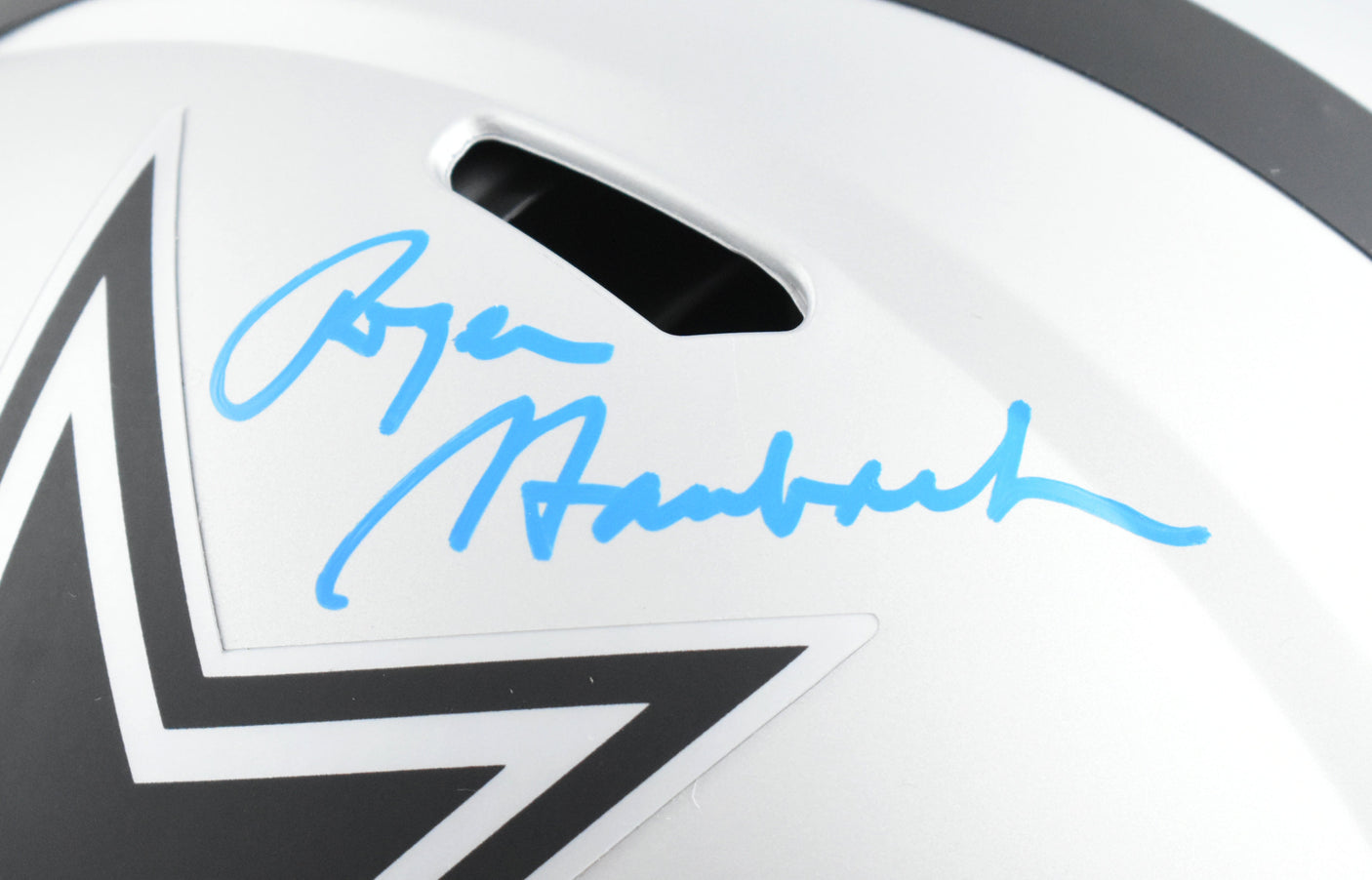 Roger Staubach Autographed Cowboys F/S Rave Speed Authentic Helmet-BeckettW Holo