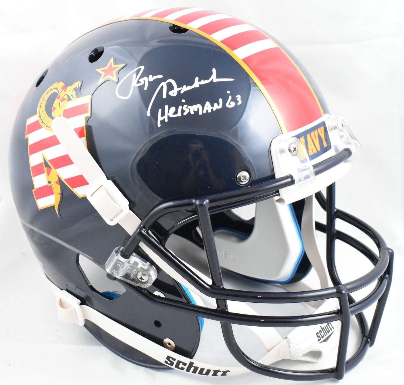Roger Staubach Autographed NAVY F/S Schutt DTOM Helmet Heisman - Beckett W Holo